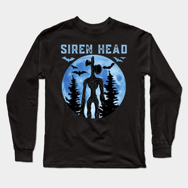 Siren Head Blue Moon Long Sleeve T-Shirt by Souls.Print